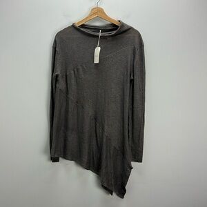Inhabit Linen Tunic Top Gray Cocoon Womens Small Lagenlook Artwear New